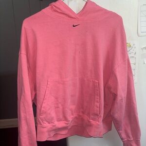 Nike Women's Pink Scoop-Neck Pullover Hoodie